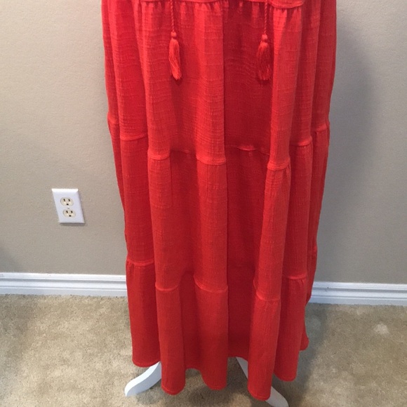 Max Studio Sleeveless Layered Hem Midi Dress Tasseled Tie and Pockets-Size 2X - Picture 3 of 13
